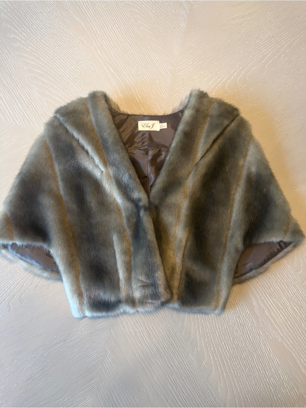 Eliza J Gray Faux Fur Shrug